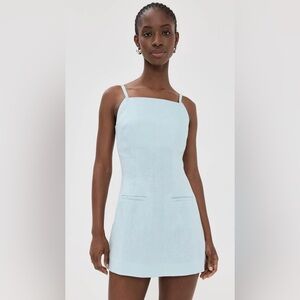 Reformation philippa linen dress in aquamarine - size 4